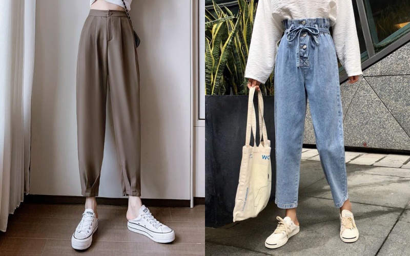 Quần vải/quần jeans lửng gấu