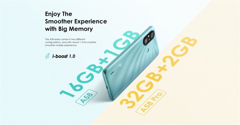 Itel A58 và A58 Pro ra mắt với màn hình lớn, chạy hệ điều hành Android 11 Go
