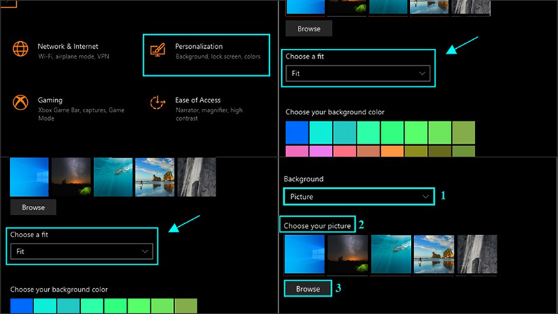 Các bước thay hình nền trên máy tính Windows 10