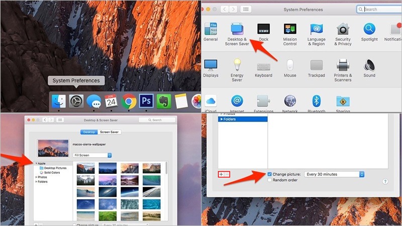 Các bước đổi hình nền trên máy tính MacOS