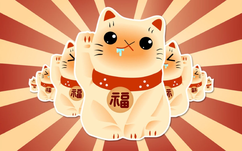 Animated lucky cat wallpaper