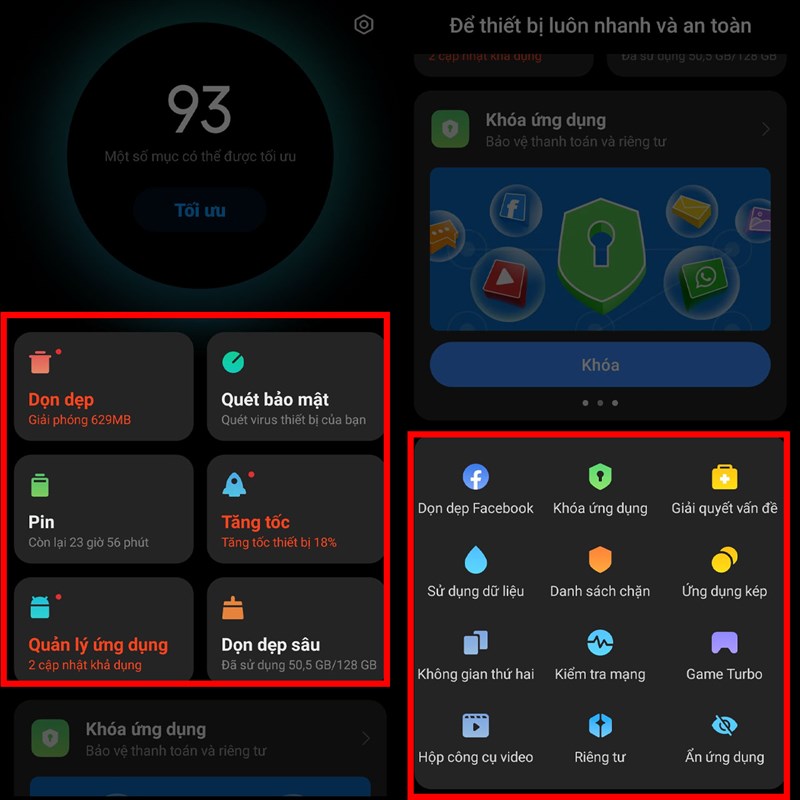 Cách sử dụng app bảo mật trên Xiaomi Note 11