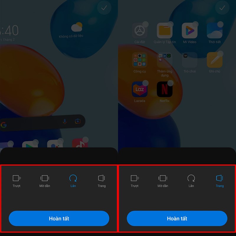 Cách chỉnh hiệu ứng chuyển tiếp trên Xiaomi Note 11