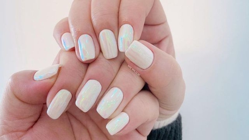 Nail Ombre trắng nhám