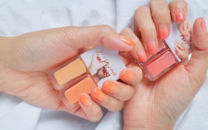 Nail Ombre cam dễ thương