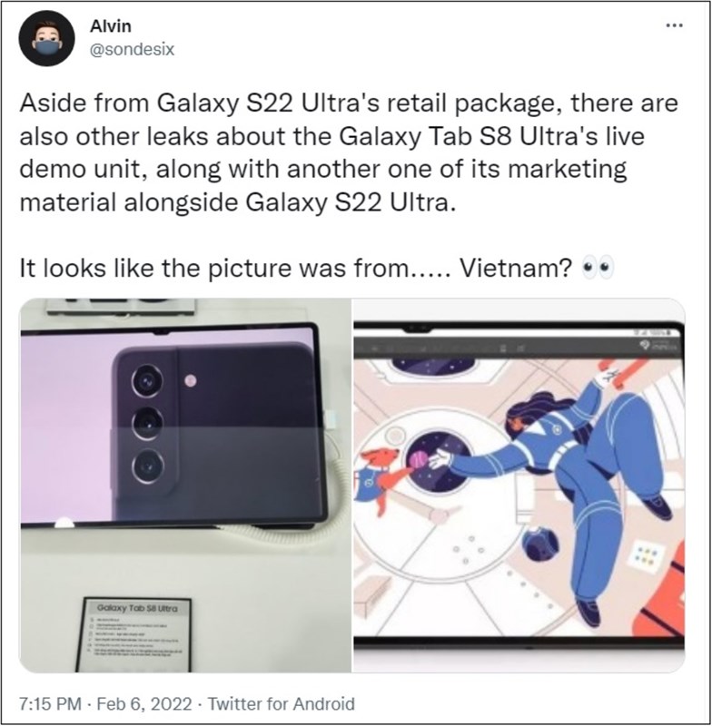 Rò rỉ ảnh thực tế Galaxy Tab S8 Ultra ngay tại Việt Nam Rò rỉ ảnh thực tế Galaxy Tab S8 Ultra ngay tại Việt Nam