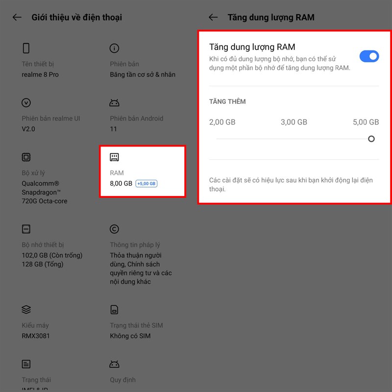 Tăng RAM Relame Tăng RAM Relame