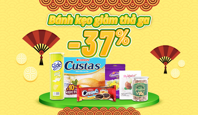 Bánh kẹo giảm thả ga giảm đến 37%