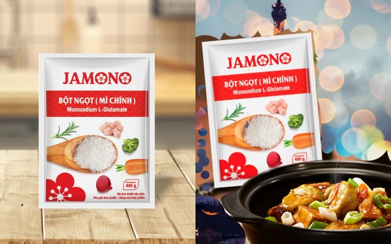Bột ngọt Jamono được sản xuất bởi công ty TNHH Thực Phẩm Bếp Việt