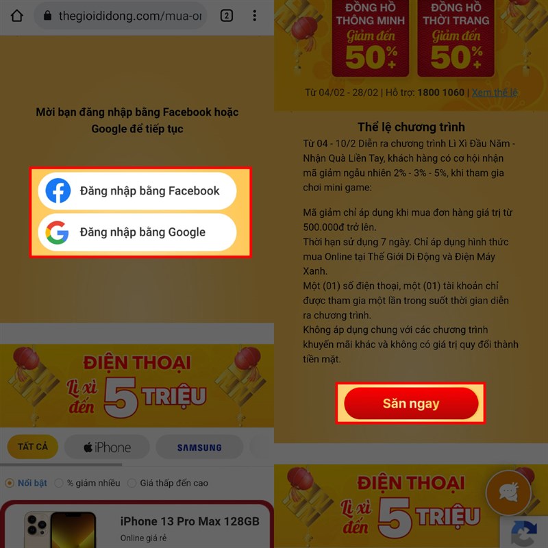 Lì xì đầu năm nhận quà liền tay