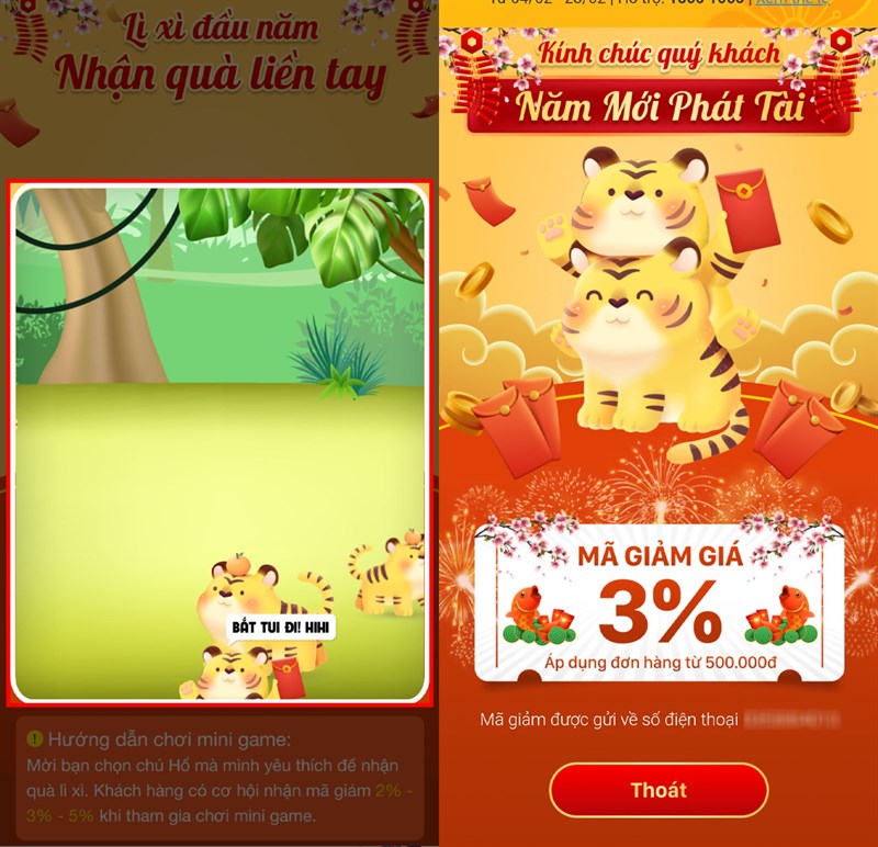Lì xì đầu năm nhận quà liền tay