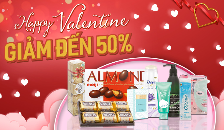 Happy Valentine ưu đãi đặc biệt giảm đến 50%