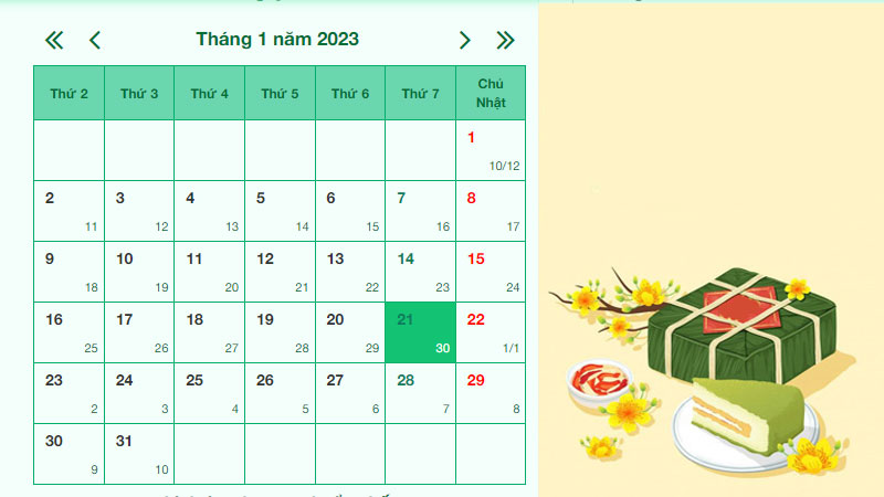 Tết năm 2023 được nghỉ bao nhiêu ngày