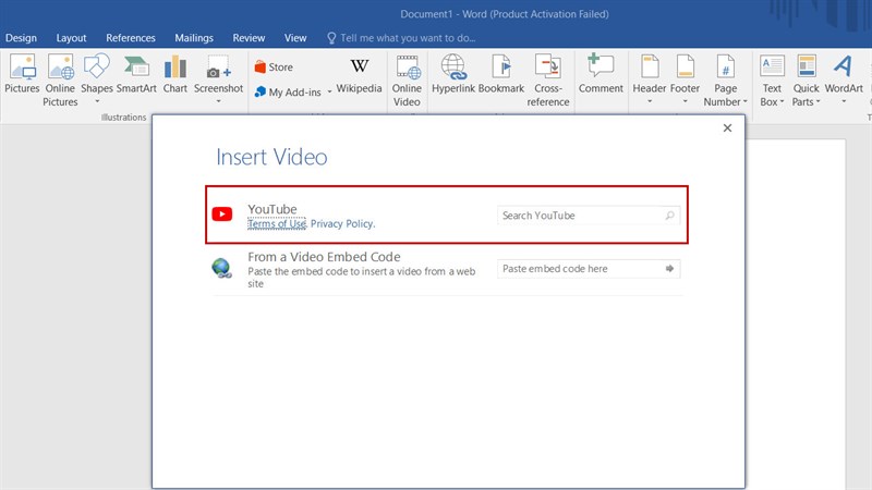 Hướng dẫn cách chèn video online vào trong Microsoft Word cực kỳ nhanh chóng và đơn giản