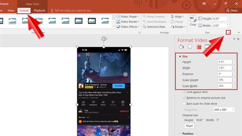 Hướng dẫn cài đặt tùy chọn phát, thay đổi kích cỡ, điều chỉnh âm lượng video trong PowerPoint