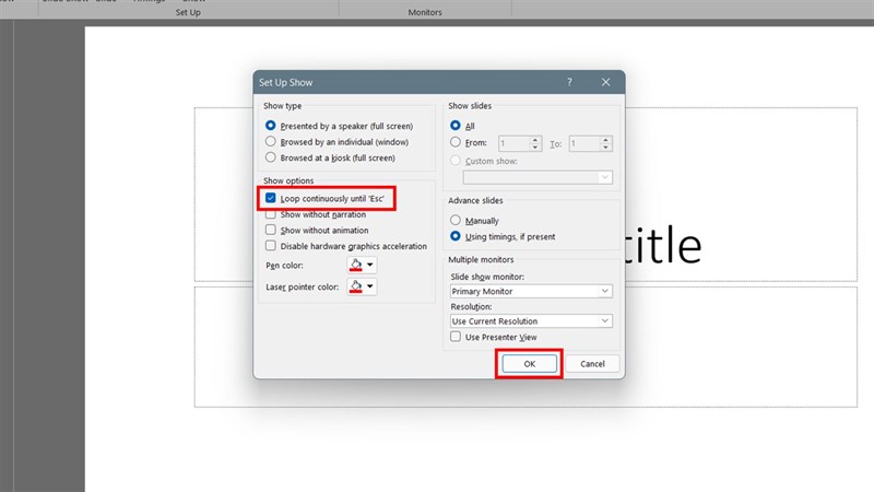 Cách lặp lại slide tự động trong PowerPoint