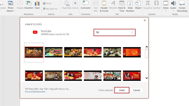 Hướng dẫn cách chèn video online YouTube vào PowerPoint