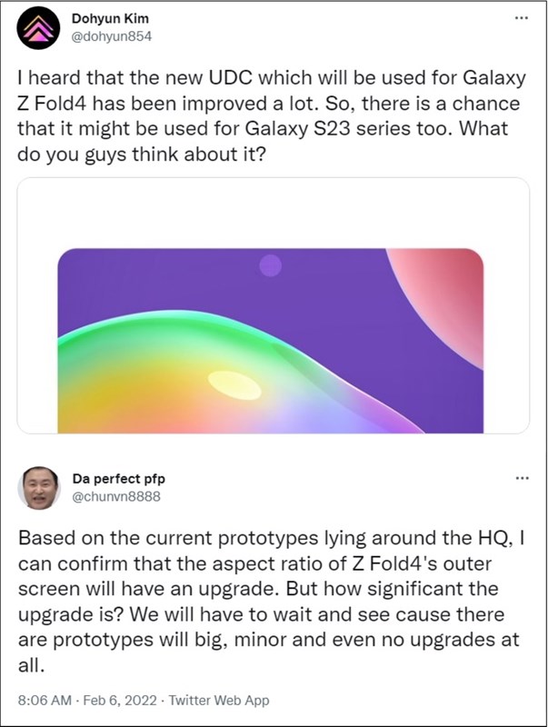 Galaxy Z Fold4 sẽ có màn hình ngoài theo kiểu dáng mới, camera ẩn dưới màn hình được cải thiện đáng kể