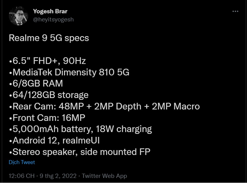 Realme 9 5G