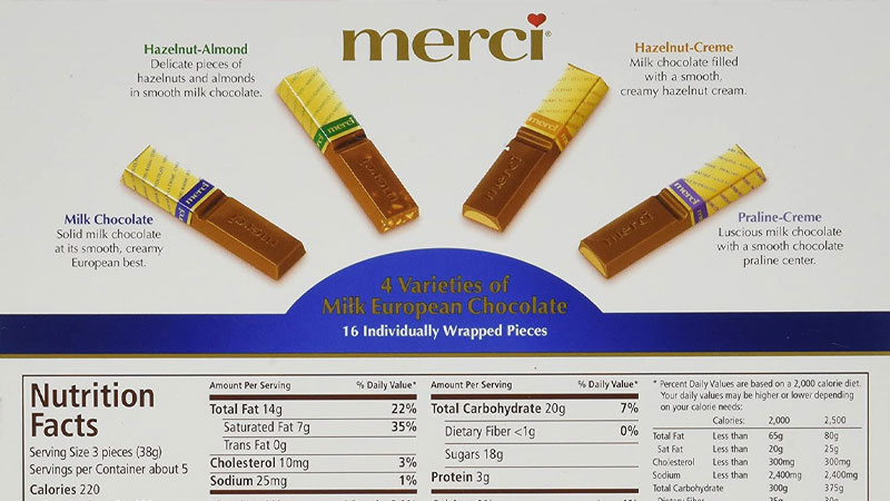 4 hương vị chính của socola Merci Assorted Milk Chocolates