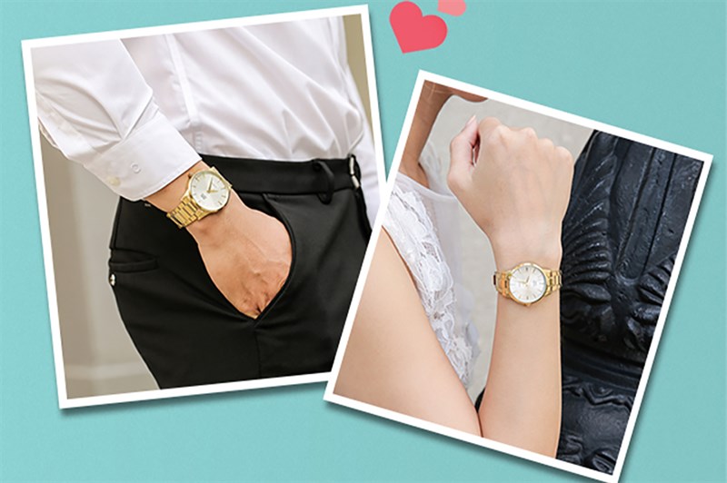 Đồng hồ cặp Q&Q có màu sắc thời trang