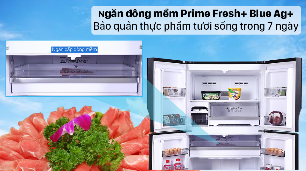 Nên mua tủ lạnh Side by side hay 4 cánh, loại nào tốt? > Tủ lạnh Panasonic Inverter 550 lít NR-DZ601VGKV