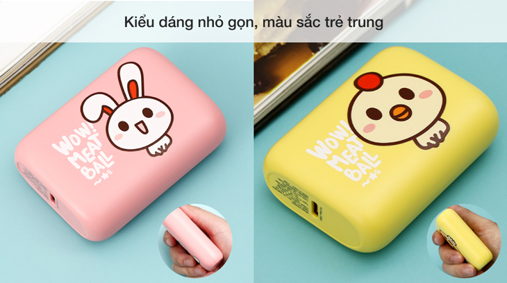 Pin sạc dự phòng 10000mAh Type C PD QC3.0 Hydrus PB299S  có kiểu dáng nhỏ gọn, màu sắc trẻ trung.