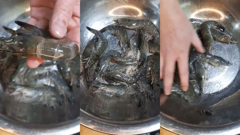 Trữ đông tôm với 1 muỗng canh đường Trữ đông tôm với 1 muỗng canh đường
