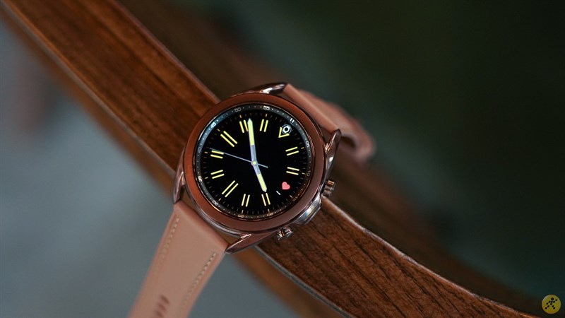 Đồng hồ thông minh Samsung Galaxy Watch 3 41mm thép vàng dây da hồng