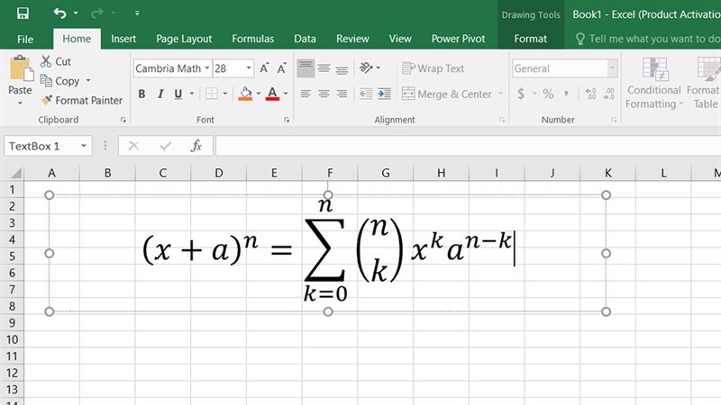 2 cách viết công thức toán học trong Excel