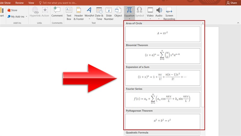 Hướng dẫn cách viết công thức toán học trong PowerPoint