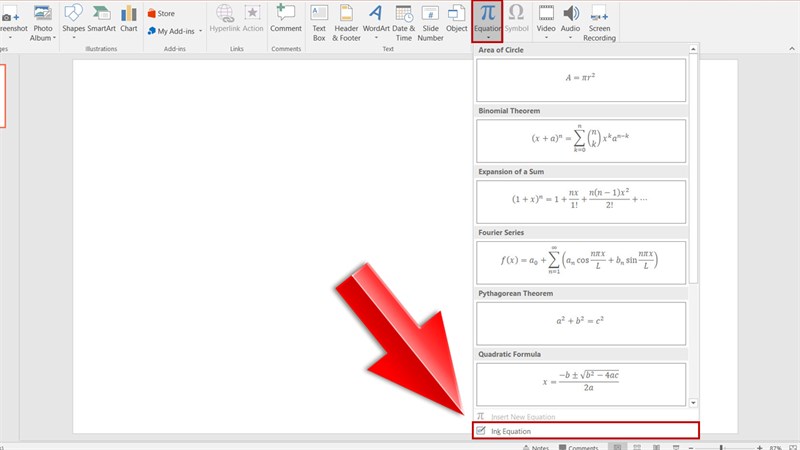 Hướng dẫn cách viết công thức toán học trong PowerPoint