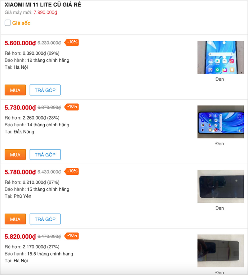 Xiaomi Mi 11 5G và Xiaomi Mi 11 Lite cũ đồng giảm 20%, giá đã quá rẻ