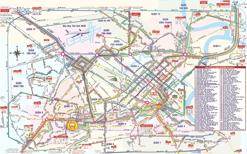 Bản đồ và lộ trình chi tiết các tuyến xe buýt TP Hồ Chí Minh 2022