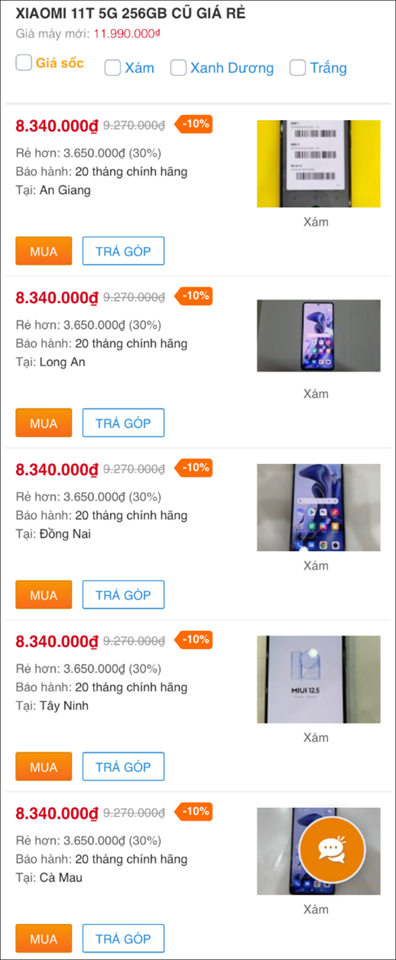 Xiaomi 11T 5G 256GB cũ Xiaomi 11T 5G 256GB cũ