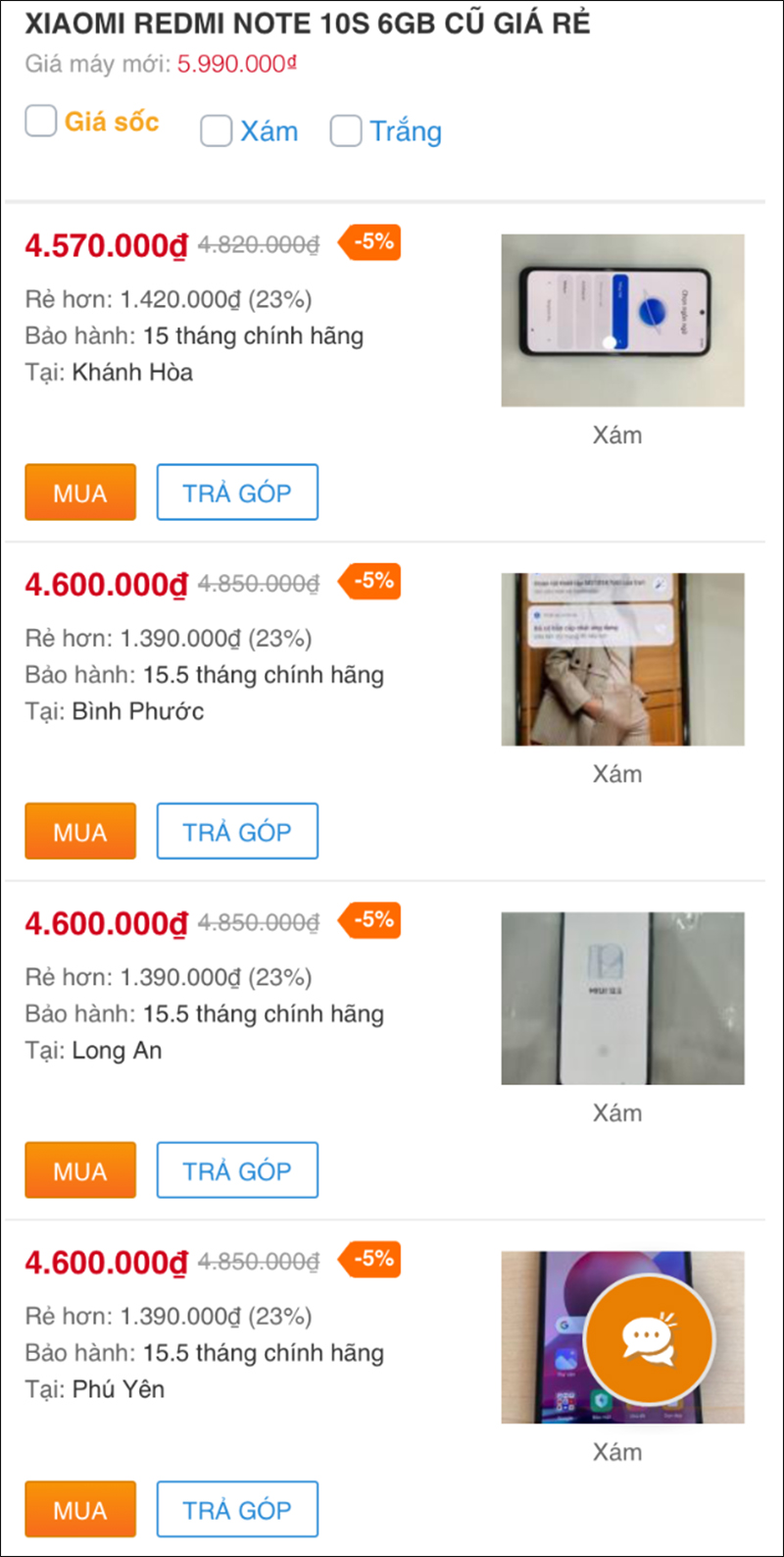 Xiaomi Redmi Note 10S 6GB cũ Xiaomi Redmi Note 10S 6GB cũ