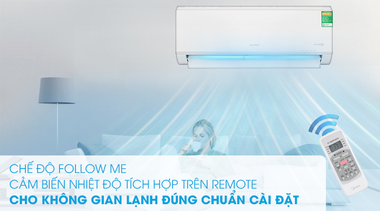 Máy lạnh Comfee có khả năng làm lạnh chính xác nhờ cảm biến Follow Me