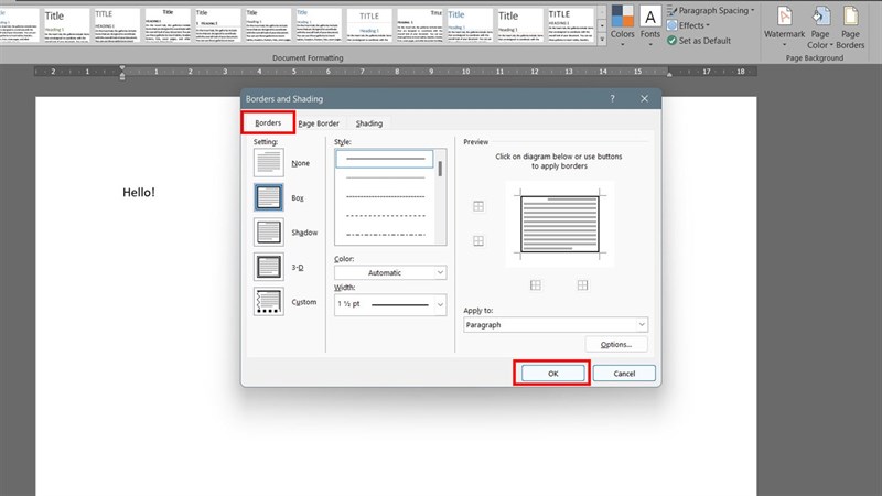Cách tạo khung cho 1 đoạn văn bản trong Word cực kỳ đơn giản 2024
