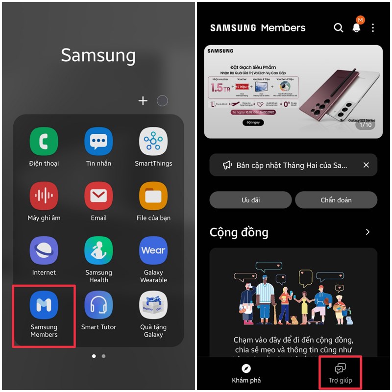 Tính năng chẩn đoán sự cố bằng ứng dụng Samsung Members