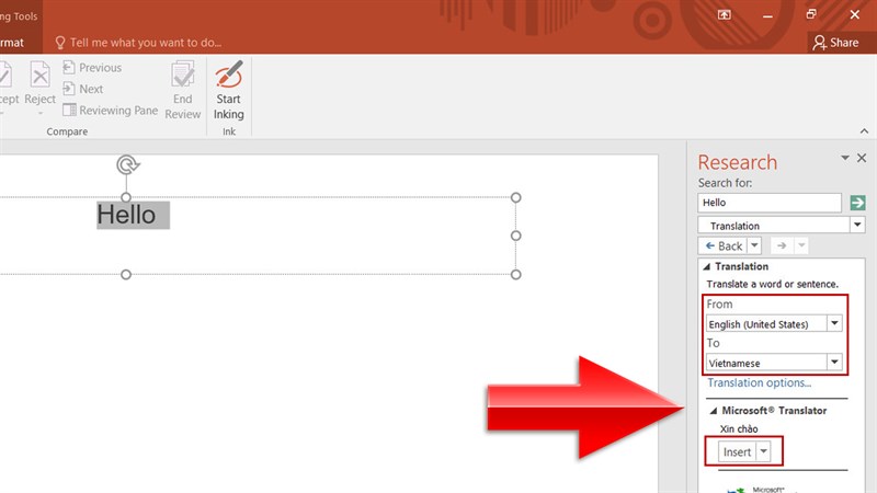 Hướng dẫn dịch nội dung sang ngôn ngữ mới trong PowerPoint