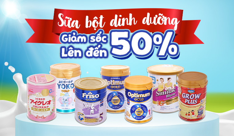 Từ 17/2/2022 - 28/2/2022, sữa bột dinh dưỡng giảm sốc đến 50%