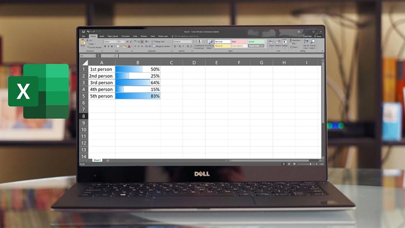 Cách tạo thanh tiến trình trong Excel