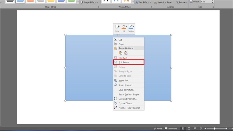 Cách thay đổi hình dạng shape bằng công cụ Edit Points