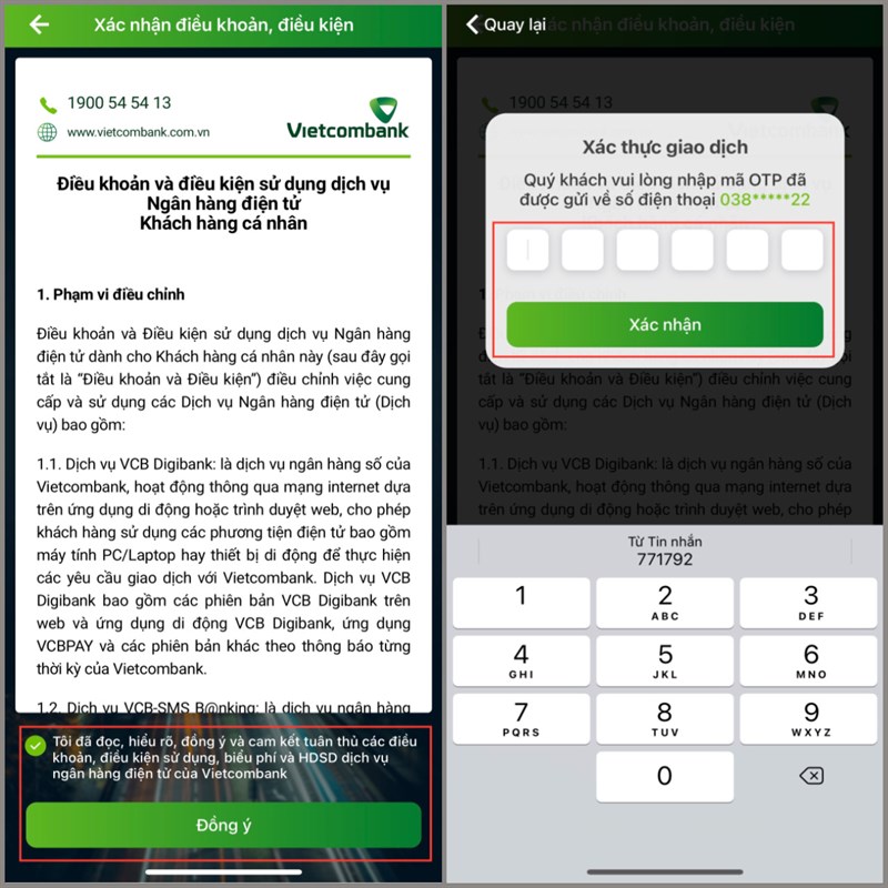 Hủy SMS Banking Vietcombank qua ứng dụng di động