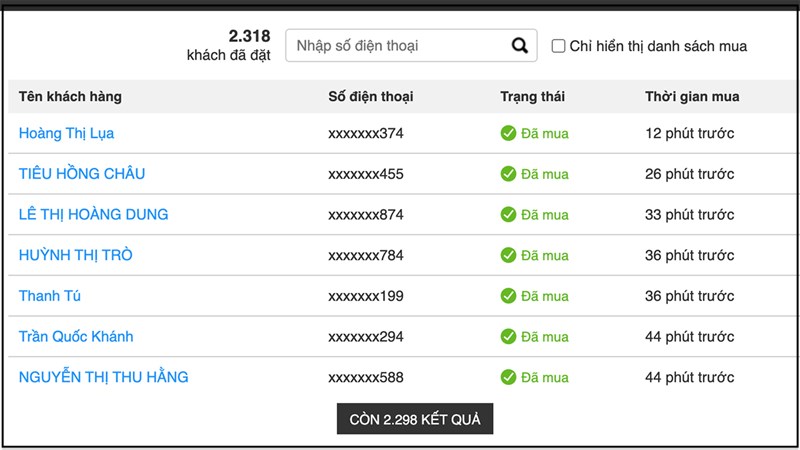 Danh sách đặt hàng Redmi Note 11S