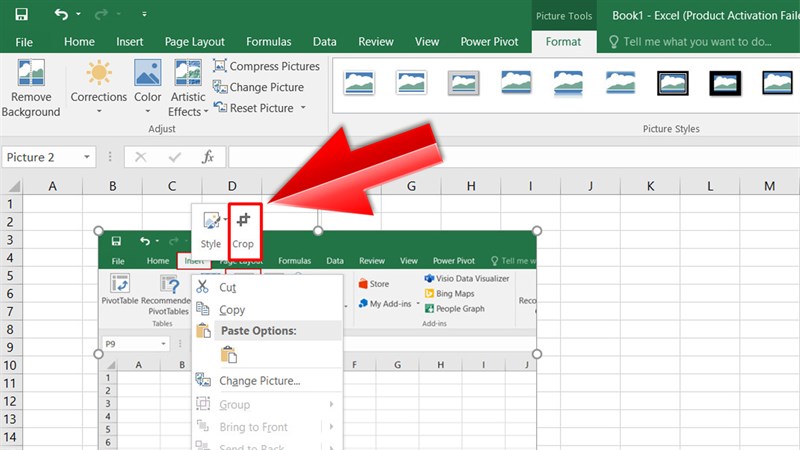 Các kiểu ẩn dữ liệu trong Excel  Ẩn ảnh đồ thị dòng cột