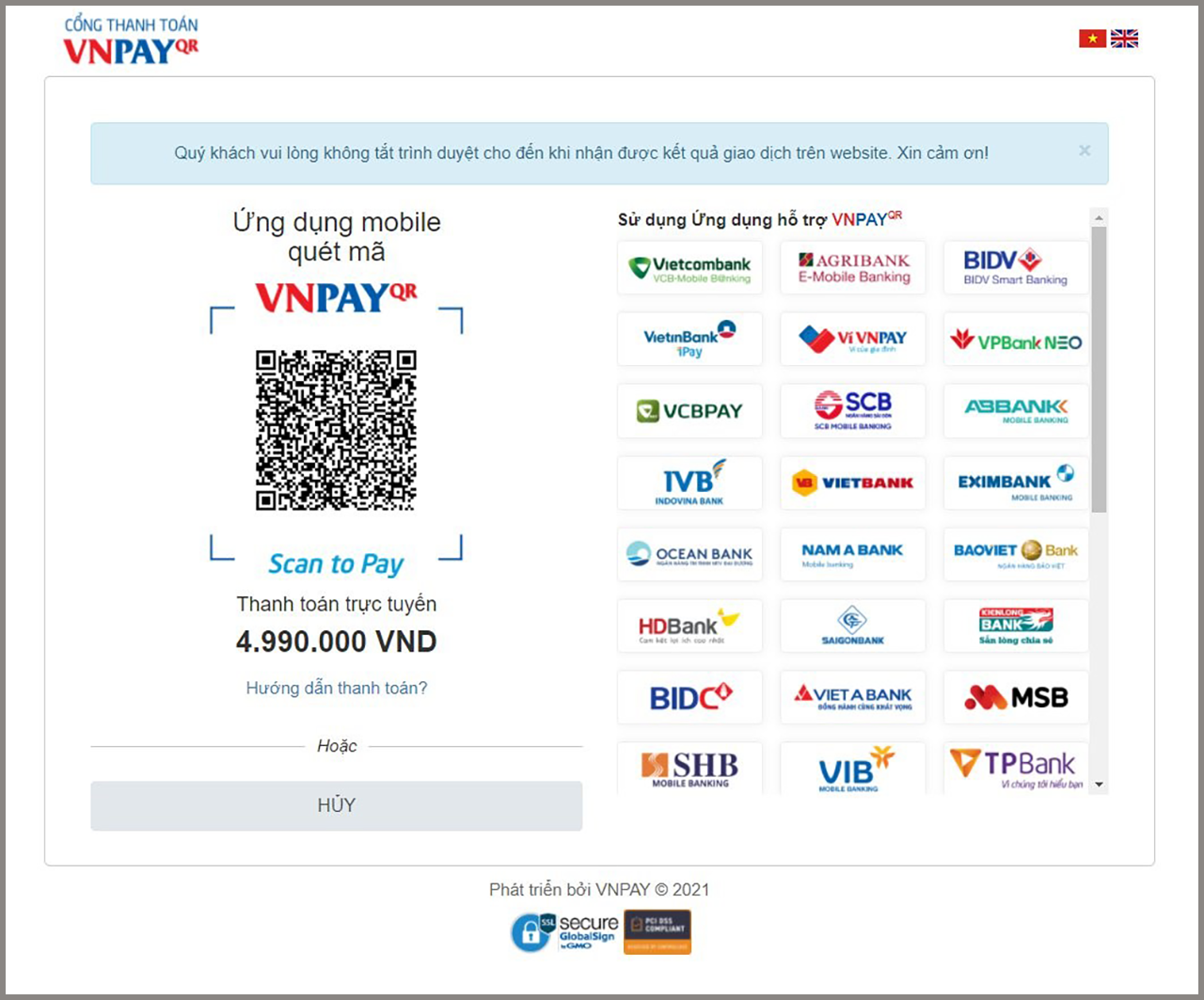 Nhập mã TAOTOPZONE giảm 3% tối da 500k khi thanh toán qua VNPAY QR Nhập mã TAOTOPZONE giảm 3% tối da 500k khi thanh toán qua VNPAY QR