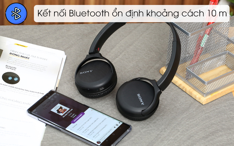 Tai nghe chụp tai Bluetooth Sony WH-CH510/BC Đen