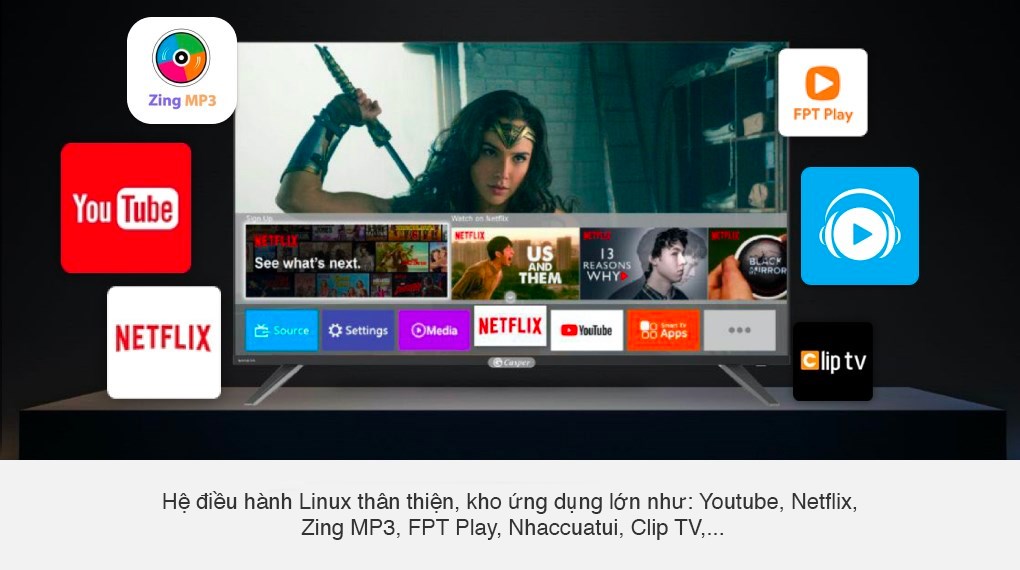Có nên mua tivi hệ điều hành Linux? Những ưu điểm của hệ điều hành Linux trên tivi hiện nay > Smart Tivi Casper 43 inch 43FX6200