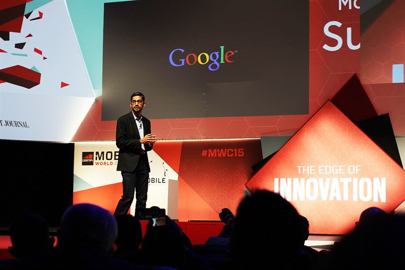 Pichai phát biểu tại hội nghị Mobile World Congress 2015 Barcelona, Spain